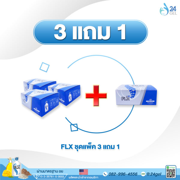 Gelplus FLX – บำรุงข้อต่อ กระดูก ลดอักเสบ (3 แถม 1)