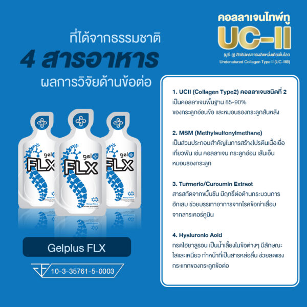 Gelplus FLX – บำรุงข้อต่อ กระดูก ลดอักเสบ (1 กล่อง มี 30 ซอง) - Image 6